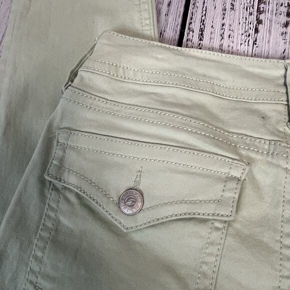 Seven 7 Jeans Pants size 8 Cucumber Green Starlette Crop Skinny Leg Pockets - Picture 8 of 11